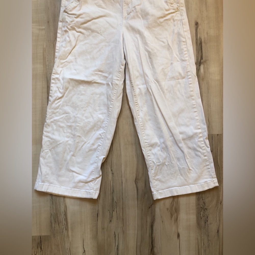 Ella Moss White Cropped Wide Leg Pants Women's 14 Stretch Cotton High Rise Crop - Picture 4 of 14